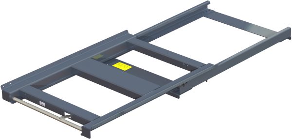 Pull-out unit for pallet rack with 70% extension ,1000 kg load capacity, rear-loaded, short-side handled eur-pallet