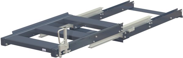 Pull-out unit for pallet rack with 100% extension ,1000 kg load capacity, rear-loaded, short-side handled eur-pallet