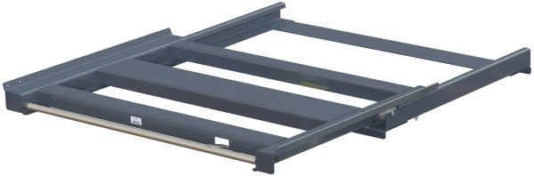 Pull-out unit for pallet rack with 70% extension ,1000 kg load capacity, front-loaded, long-side handled eur-pallet