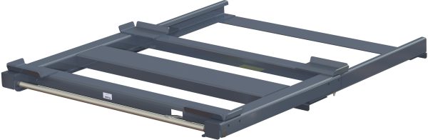 Pull-out unit for pallet rack with 70% extension ,1000 kg load capacity, front-loaded, long-side handled hmu