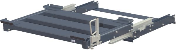 Pull-out unit for pallet rack with 100% extension ,1000 kg load capacity, front-loaded, long-side handled hmu