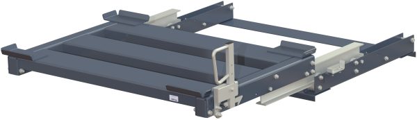 Pull-out unit for pallet rack with 100% extension ,1000 kg load capacity, rear-loaded, long-side handled hmu
