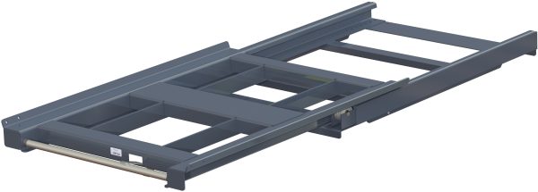 Pull-out unit for pallet rack with 70% extension ,1200 kg load capacity, front-loaded, short-side handled eur-pallet