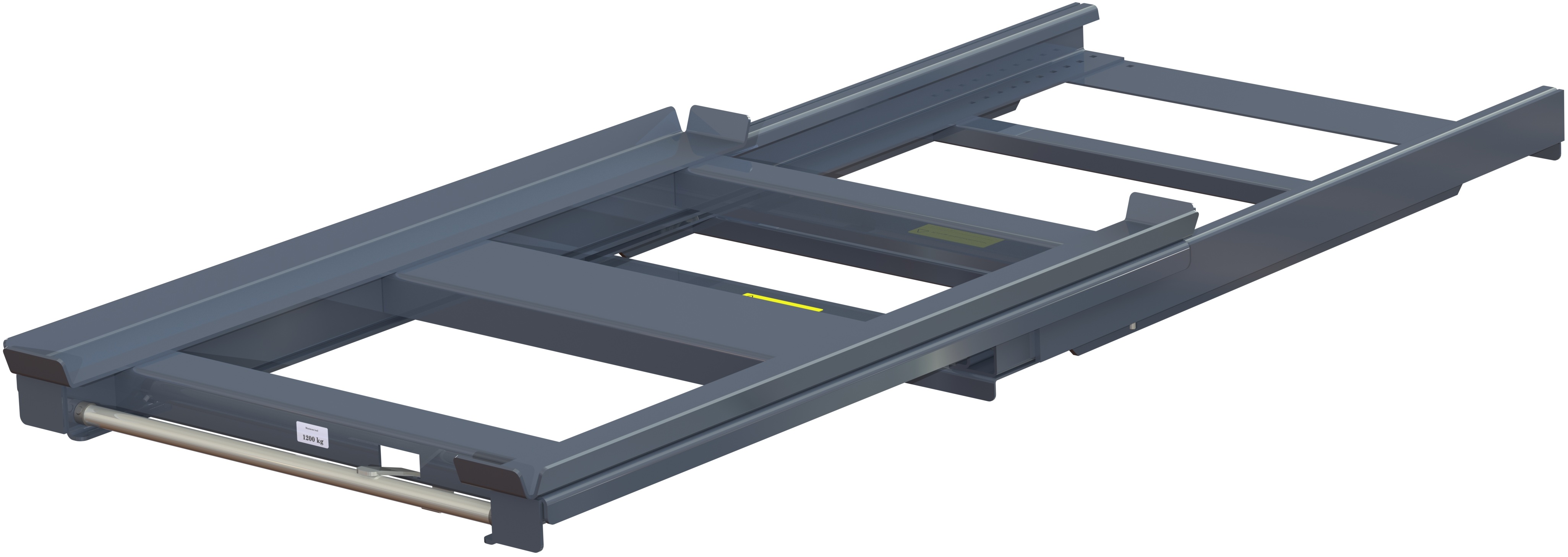 Pull-out unit for pallet rack with 70% extension ,1200 kg load capacity, front-loaded, long-side handled hmu