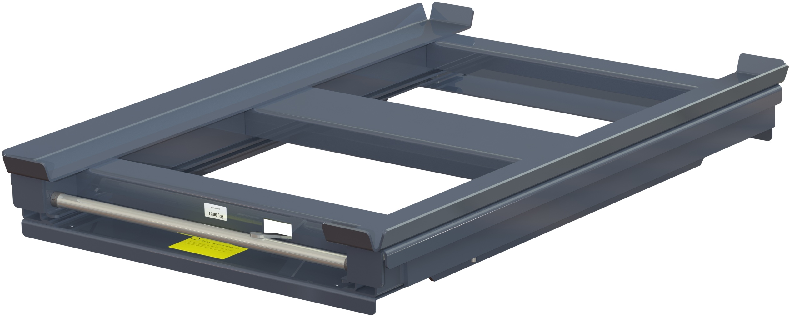 Pull-out unit for pallet rack with 70% extension ,1200 kg load capacity, rear-loaded, short-side handled hmu - image 2