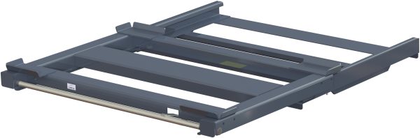 Pull-out unit for pallet rack with 70% extension ,1200 kg load capacity, rear-loaded, long-side handled hmu
