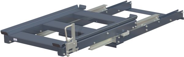 Pull-out unit for pallet rack with 70% extension ,1500 kg load capacity, front-loaded, long-side handled hmu