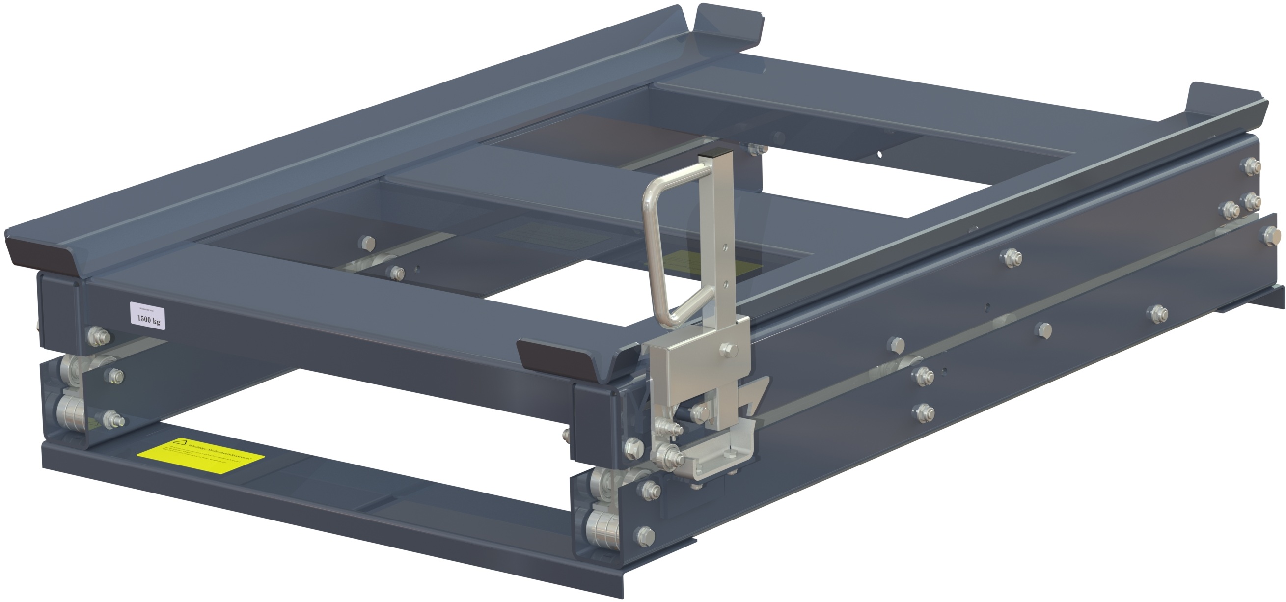 Pull-out unit for pallet rack with 70% extension ,1500 kg load capacity, rear-loaded, short-side handled hmu - image 2