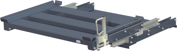 Pull-out unit for pallet rack with 70% extension ,1500 kg load capacity, front-loaded, long-side handled hmu