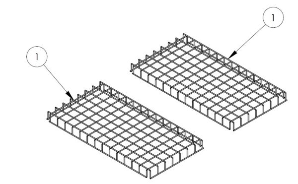 Wire shelf panel kit, fits 300kg & 600 kg bm pu - image 2