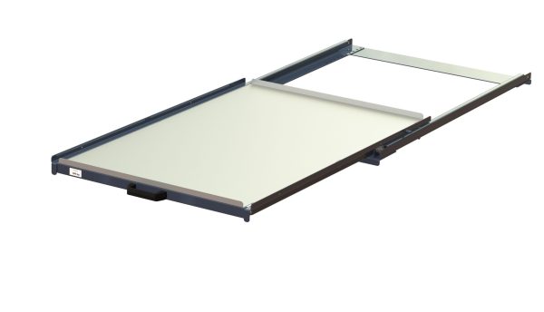 Pull-out unit with steel shelf panel. 70% extension, 200 kg load capacity, w=800 d=1200