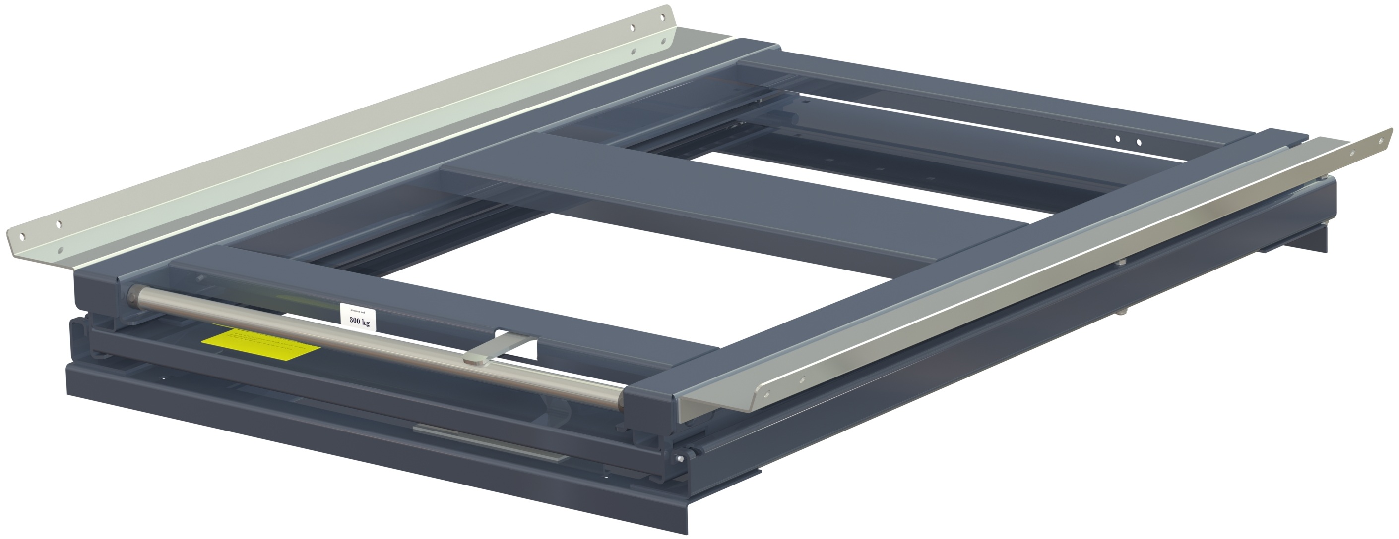 Beam-mounted pull-out unit for fin pallet with 100% extension capacity, 600 kg load capacity, w=1030 d=1200 - image 2