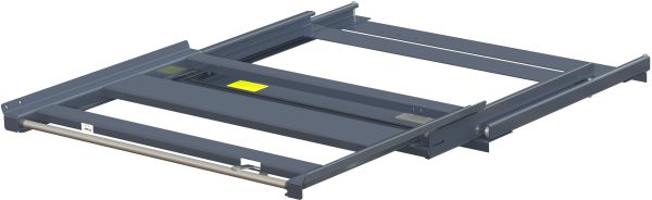 Pull-out unit for pallet rack with 100% extension ,300 kg load capacity, front-loaded, long-side handled eur-pallet