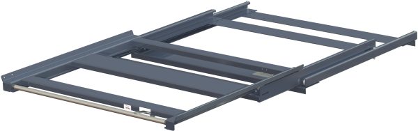 Balkmonterad utdragsenhet för fin-pall med 100% utdragskapacitet, 300 kg lastkapacitet, b=1230 d=1000