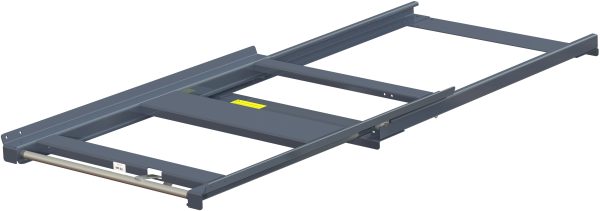 Pull-out unit for pallet rack with 70% extension ,600 kg load capacity, rear-loaded, short-side handled eur-pallet