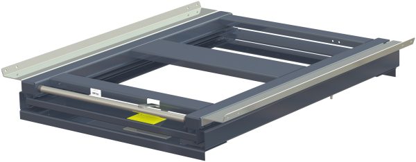 Pull-out unit for pallet rack with 100% extension ,600 kg load capacity, rear-loaded, short-side handled fin-pallet - image 2