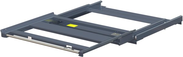 Pull-out unit for pallet rack with 100% extension ,600 kg load capacity, front-loaded, long-side handled eur-pallet