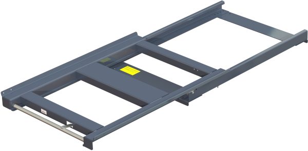 Pull-out unit for pallet rack with 70% extension ,800 kg load capacity, rear-loaded, short-side handled eur-pallet