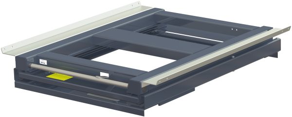 Pull-out unit for pallet rack with 100% extension ,800 kg load capacity, front-loaded, short-side handled fin-pallet - image 2