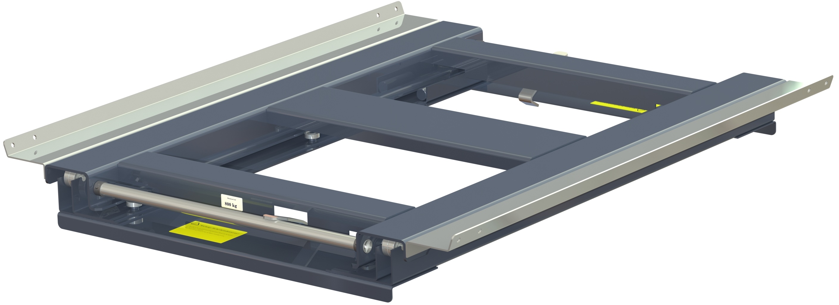 Pull-out unit for pallet rack with 70% extension two-way ,800 kg load capacity, two way loaded, short-side handled fin-pallet - image 2