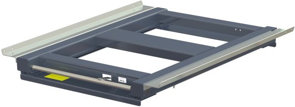 Pull-out unit for pallet rack with 70% extension ,800 kg load capacity, rear-loaded, short-side handled fin-pallet - image 2