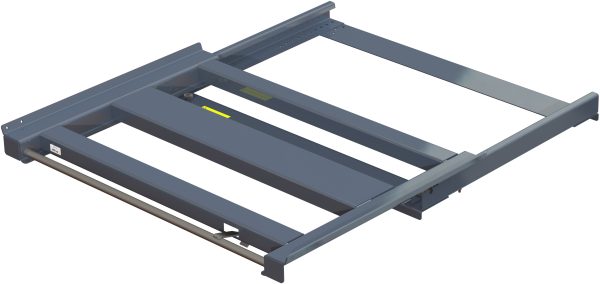 Pull-out unit for pallet rack with 70% extension ,800 kg load capacity, front-loaded, long-side handled eur-pallet