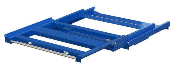 Pull-out unit for pallet rack with 100% extension ,800 kg load capacity, rear-loaded, long-side handled eur-pallet