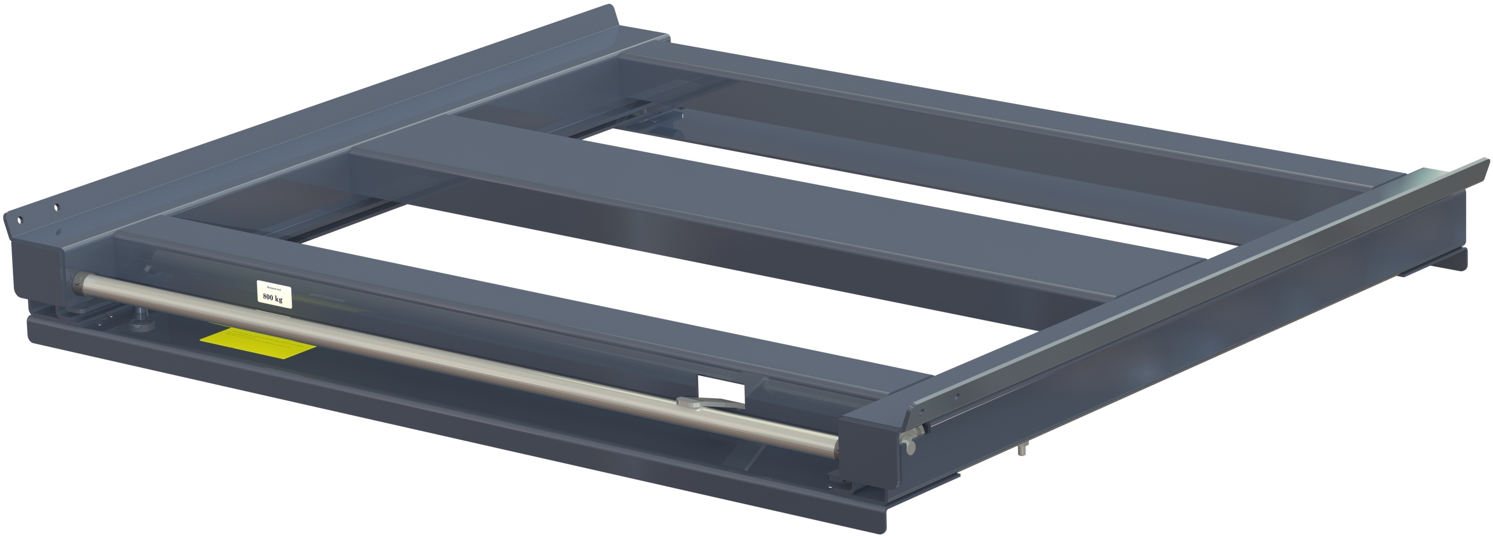 Pull-out unit for pallet rack with 70% extension ,800 kg load capacity, rear-loaded, short-side handled fin-pallet - image 2