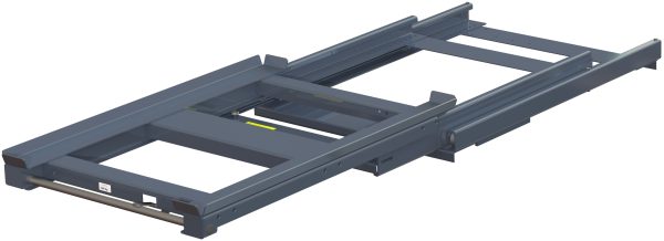Pull-out unit for pallet rack with 100% extension ,800 kg load capacity, front-loaded, short-side handled hmu