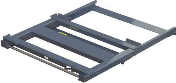 Pull-out unit for pallet rack with 70% extension ,800 kg load capacity, rear-loaded, long-side handled hmu