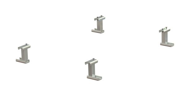 Galvanized steel feet for beam-mounted pull-out units, 150 mm height, pointing outwards - image 2