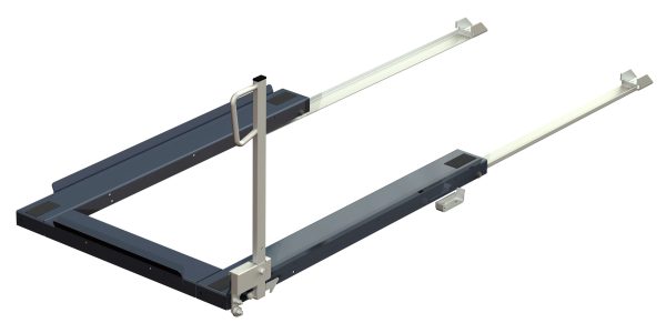 Golvmonterad utdragsenhet, 1200 kg, baklastad, eur-pall med kortsideshantering