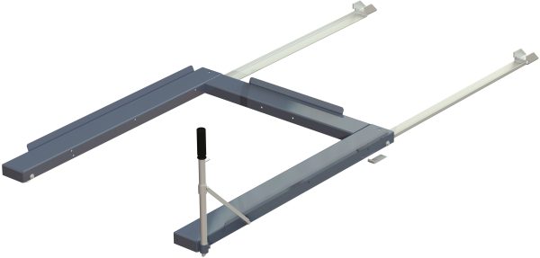 Floor mounted pull-out unit ,1000 kg, front-loaded, short-side handled fin-pallet