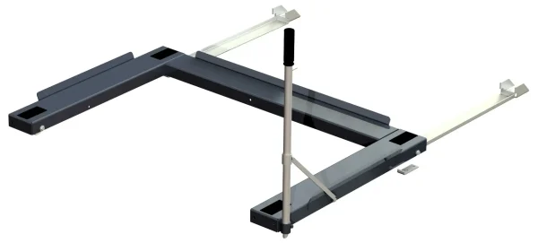 Golvmonterad utdragsenhet, 1000 kg, frontmatad, eur-pall med långsideshantering