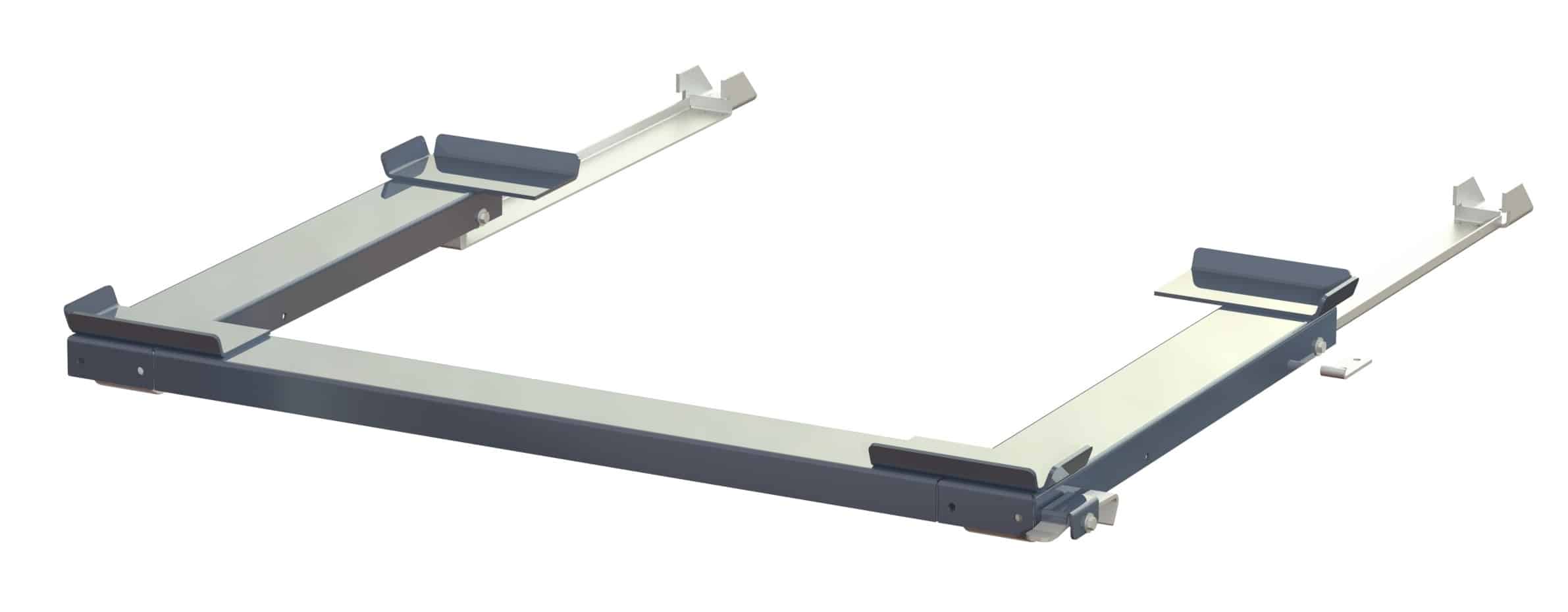 Floor-mounted pull-out unit, 1000 kg, long-side handled, rear-loaded, for wire mesh containers