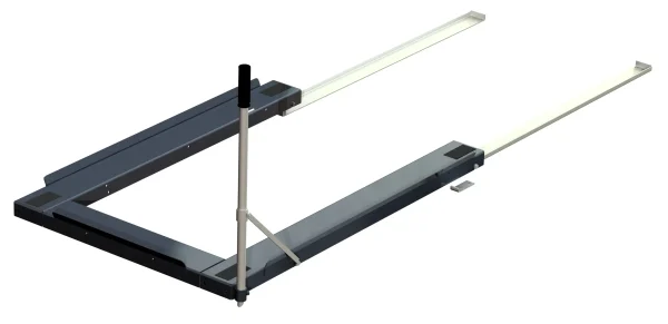 Golvmonterad utdragsenhet, 800 kg, baklastad, eur-pall med kortsideshantering