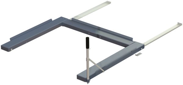 Floor mounted pull-out unit ,800 kg, front-loaded, long-side handled fin-pallet