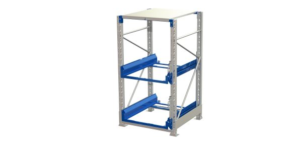 Pallet storage unit, 2 pull-out units, 600kg 70%, ral 5010 - image 2