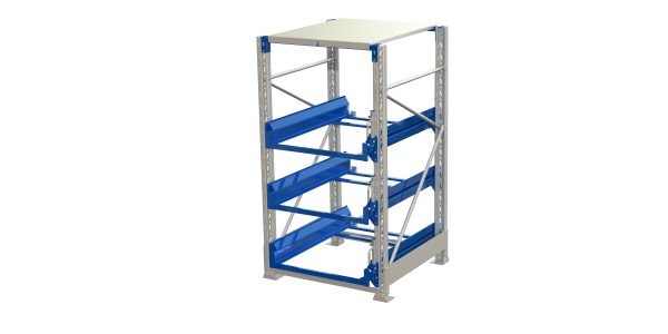 Pallet storage unit, 3 pull-out units, 600kg 70% ral 5010 - image 2