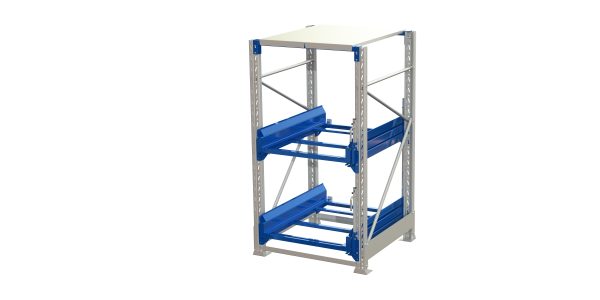Pallet storage unit, 2 pull-out units, 600kg 100%, ral 5010 - image 2