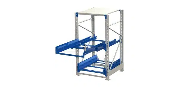 Pallet storage unit, 2 pull-out units, 600kg 100%, with lock ral 5010