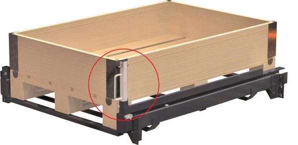 Sidohandtag låshandtag för eur-pall, 1 pallkrage, totalhöjd 345 mm, h=250