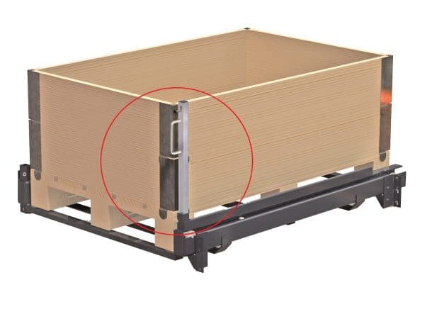 Sidohandtag låshandtag för eur-pall, 2 pallkrage, totalhöjd 510 mm, h=450
