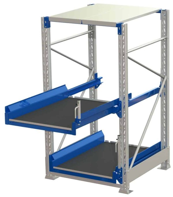 Tool storage unit(tsu), 2 shelves, 600kg 70% extendable, with tip cover lock