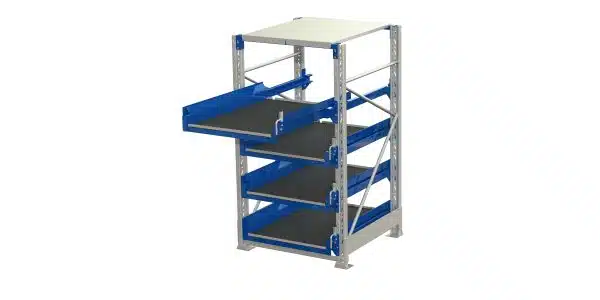 Tool storage unit(tsu), 4 shelves, 600kg 70% extendable, with tip cover lock