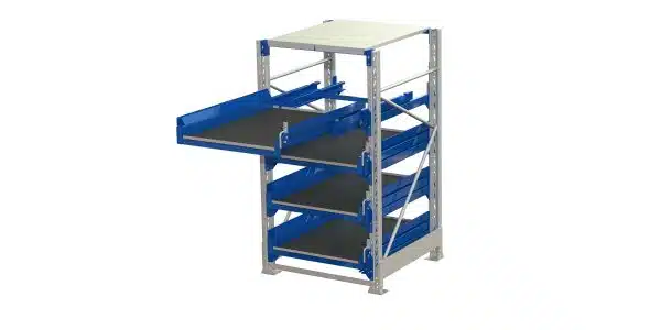 Tool storage unit(tsu), 4 shelves, 600kg 100% extendable, with tip cover lock