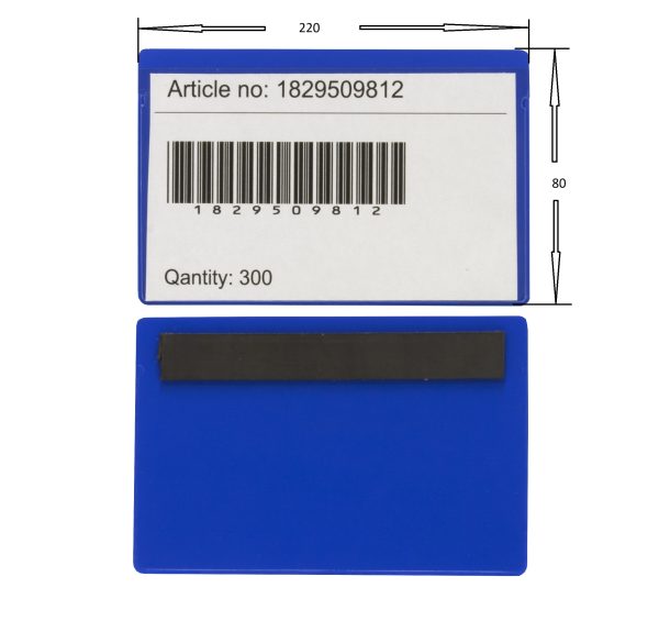 Magnetisk etiketthållare 80x220 mm, 50-pack