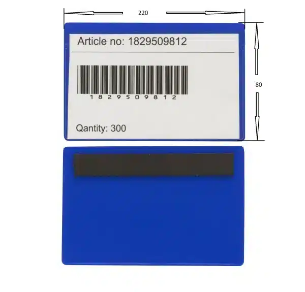 Magnetisk etiketthållare 80x220 mm, 50-pack