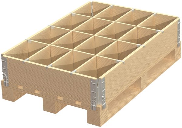 Pallet collar divider batch/16 compartment, trade dimensions 280 x 180 mm
