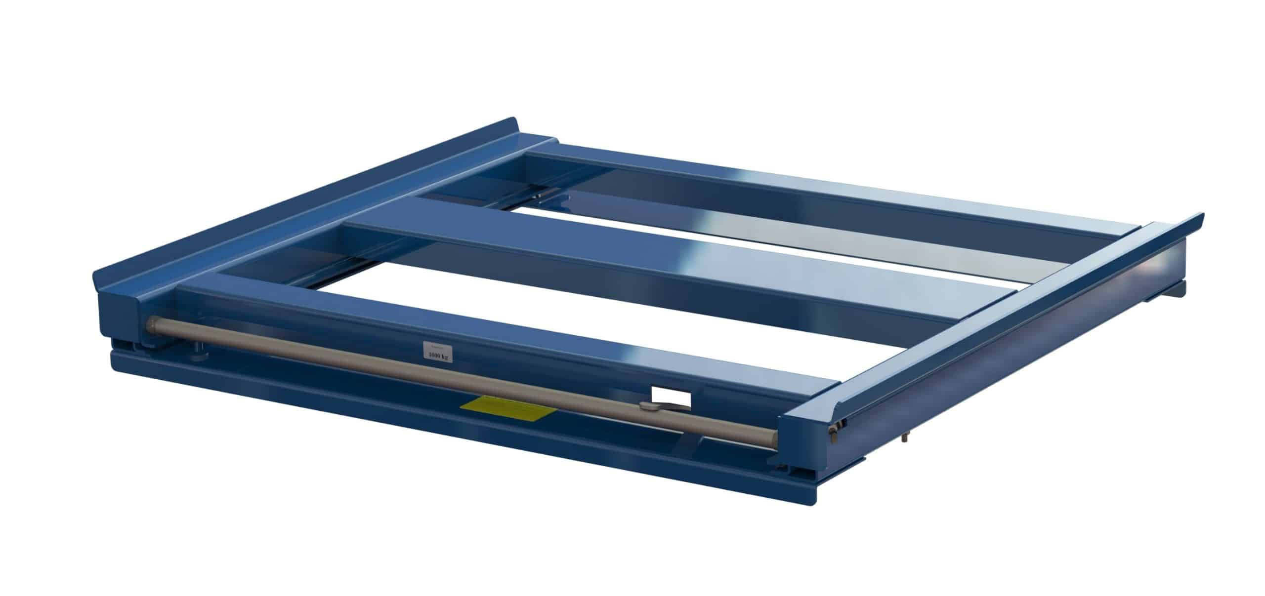 Pull-out unit for pallet rack with 70% extension ,1000 kg load capacity, rear-loaded, long-side handled fin-pallet - image 2